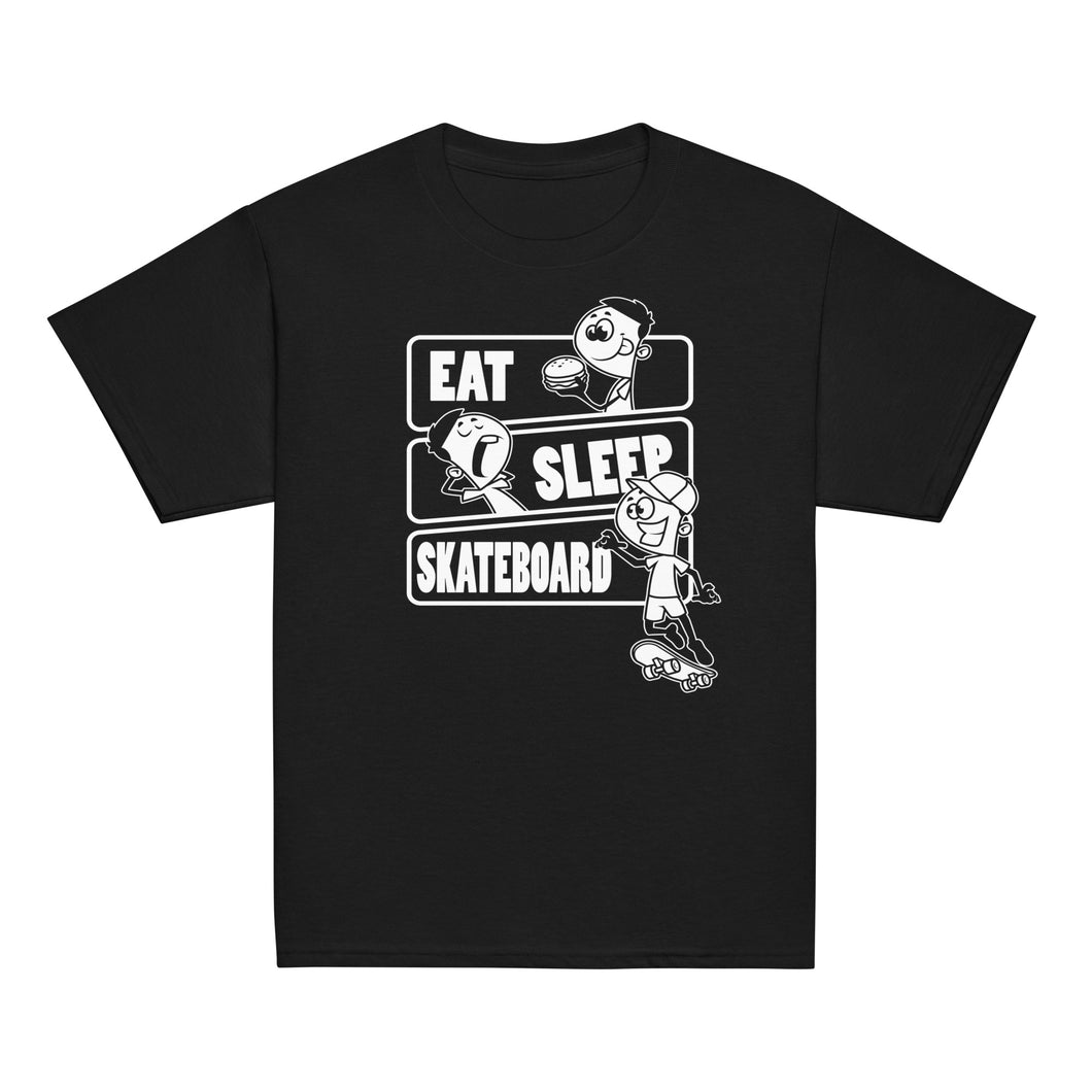 Lasten Eat Sleep Skateboard t-paita