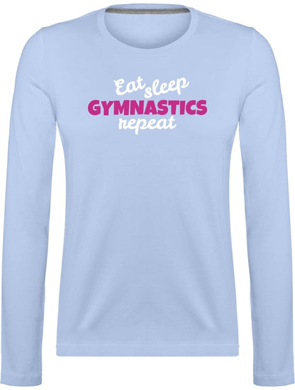 Eat, Sleep, Gymnastics naisten pitkähihainen t-paita - FourFan