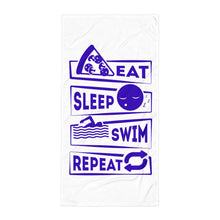 Lataa kuva Galleria-katseluun, Eat Sleep Swim pyyhe - FourFan
