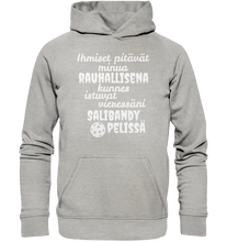 Load image into Gallery viewer, Rauhallisena kunnes salibandy huppari unisex
