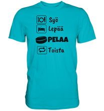 Load image into Gallery viewer, Syö, Lepää, Jääkiekko t-paita unisex - Premium Shirt
