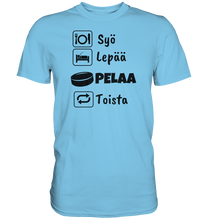 Load image into Gallery viewer, Syö, Lepää, Jääkiekko t-paita unisex - Premium Shirt
