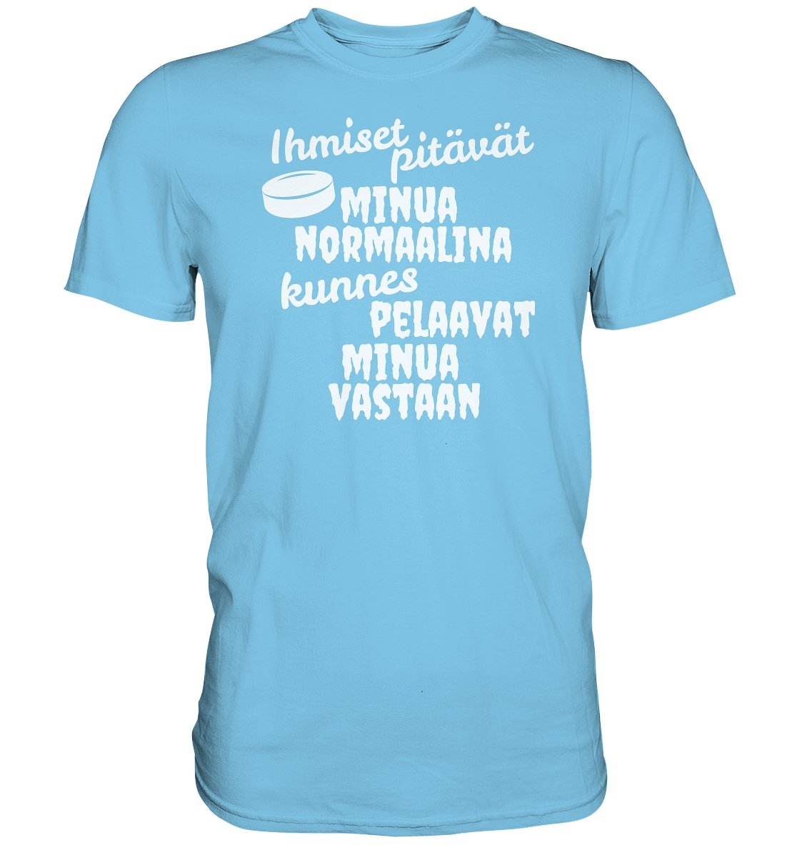 Ihmiset pitävät jääkiekko t-paita valkoisella tekstillä - Premium Shirt - FourFan