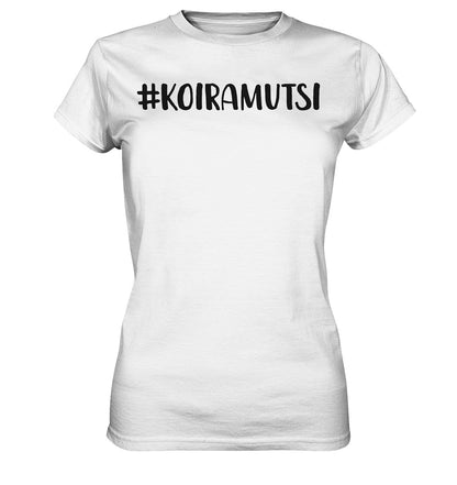 #koiramutsi t-paita naisten malli musta teksti - FourFan