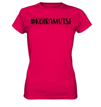 #koiramutsi t-paita naisten malli musta teksti - FourFan