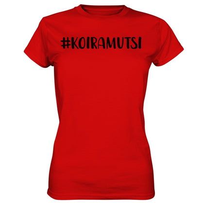 #koiramutsi t-paita naisten malli musta teksti - FourFan