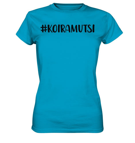 #koiramutsi t-paita naisten malli musta teksti - FourFan