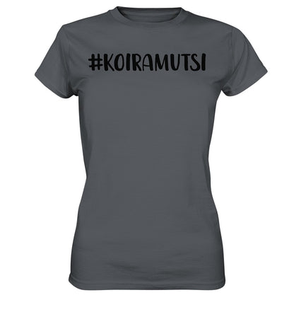 #koiramutsi t-paita naisten malli musta teksti - FourFan