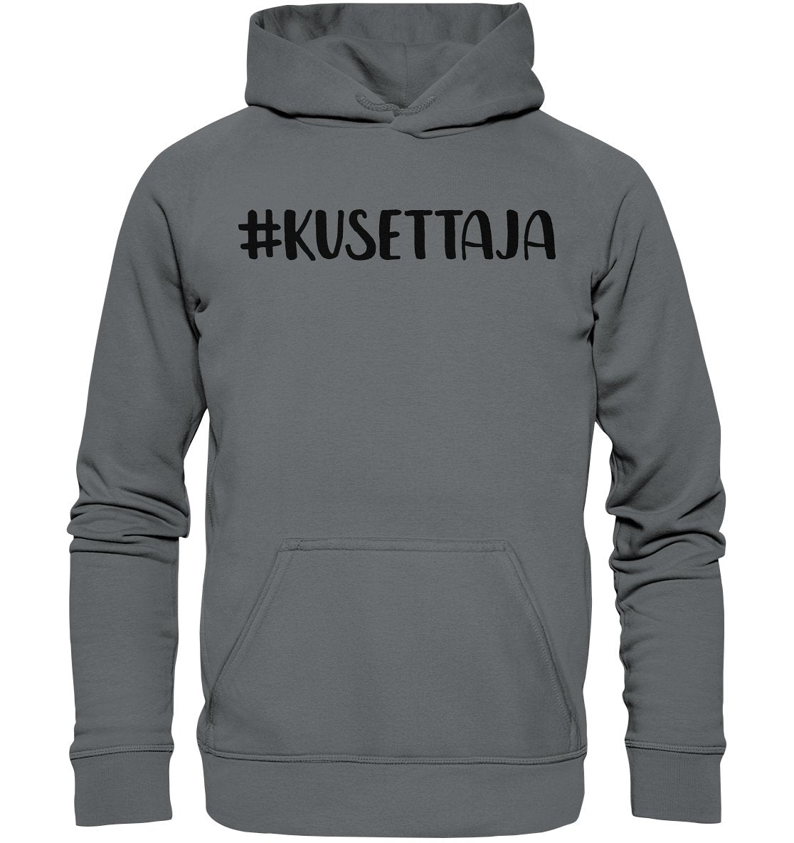 #kusettaja huppari unisex musta teksti - FourFan