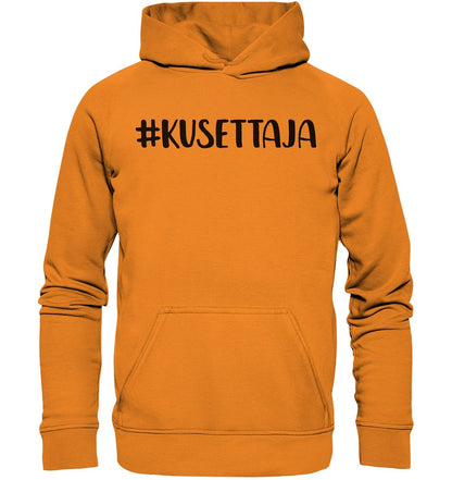 #kusettaja huppari unisex musta teksti - FourFan