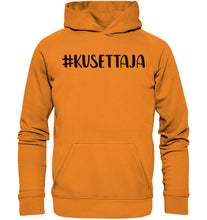 Load image into Gallery viewer, #kusettaja huppari unisex musta teksti - FourFan
