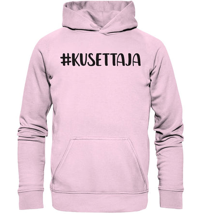 #kusettaja huppari unisex musta teksti - FourFan