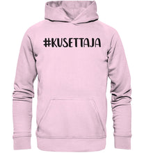 Load image into Gallery viewer, #kusettaja huppari unisex musta teksti - FourFan
