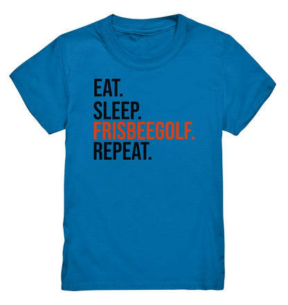 Lasten Eat Sleep Frisbeegolf t-paita - FourFan