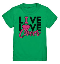 Load image into Gallery viewer, Lasten Live Love Cheer t-paita - FourFan
