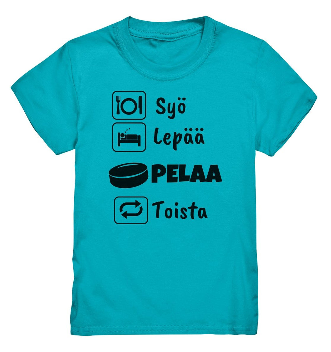 Lasten Syö, Lepää, Jääkiekko t-paita - Premium Shirt - FourFan