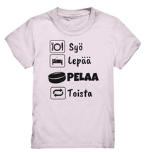 Load image into Gallery viewer, Lasten Syö, Lepää, Jääkiekko t-paita - Premium Shirt - FourFan
