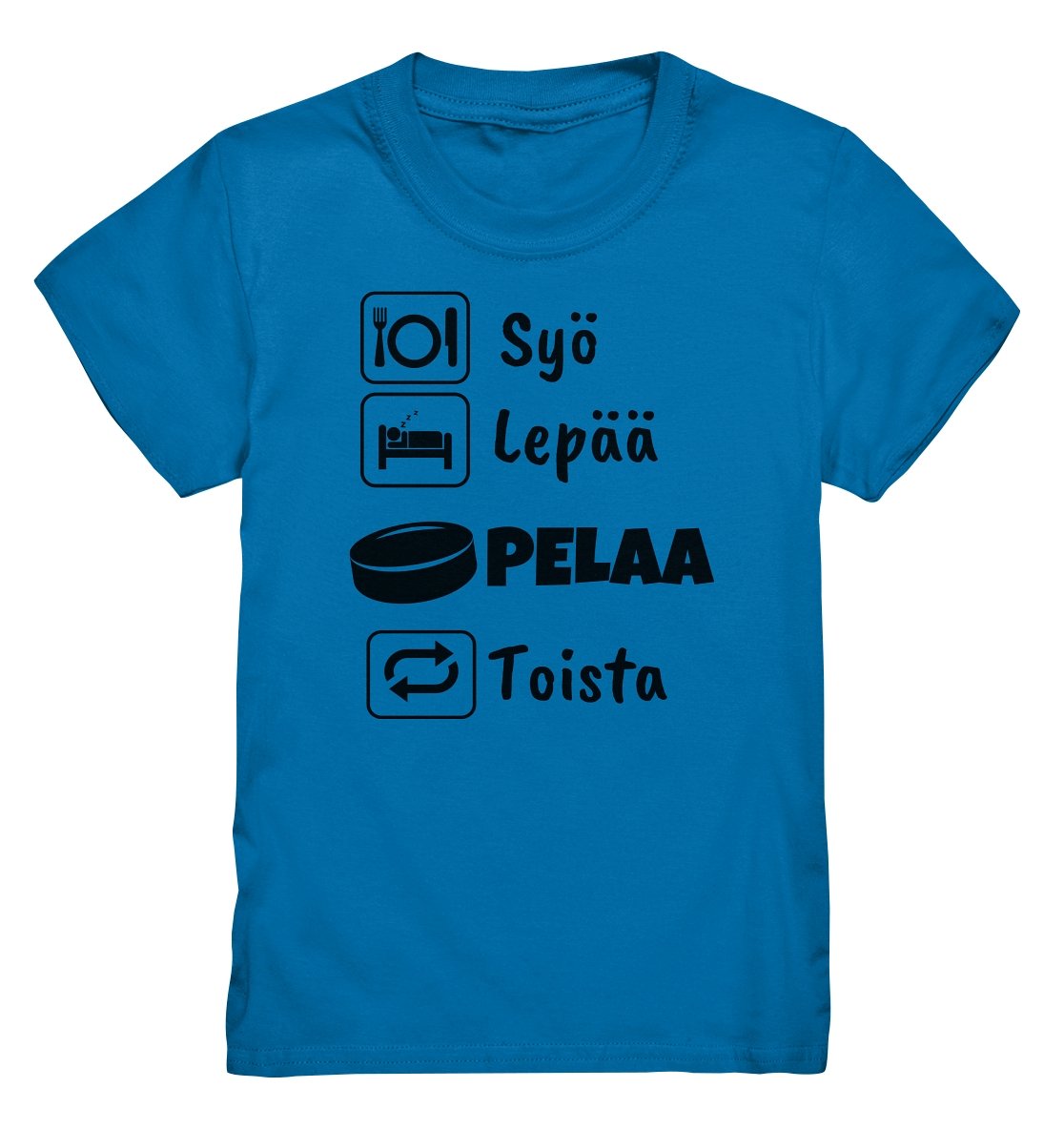 Lasten Syö, Lepää, Jääkiekko t-paita - Premium Shirt - FourFan