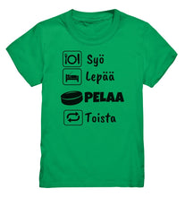 Load image into Gallery viewer, Lasten Syö, Lepää, Jääkiekko t-paita - Premium Shirt - FourFan
