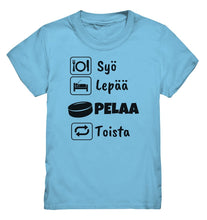 Load image into Gallery viewer, Lasten Syö, Lepää, Jääkiekko t-paita - Premium Shirt - FourFan
