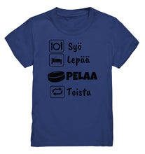 Load image into Gallery viewer, Lasten Syö, Lepää, Jääkiekko t-paita - Premium Shirt - FourFan
