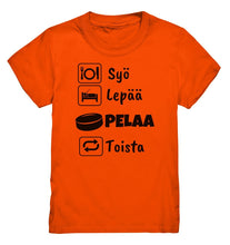 Load image into Gallery viewer, Lasten Syö, Lepää, Jääkiekko t-paita - Premium Shirt - FourFan
