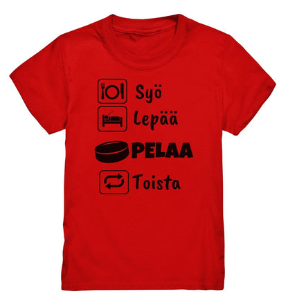 Lasten Syö, Lepää, Jääkiekko t-paita - Premium Shirt - FourFan
