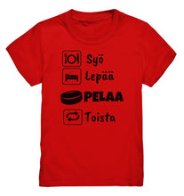 Load image into Gallery viewer, Lasten Syö, Lepää, Jääkiekko t-paita - Premium Shirt - FourFan
