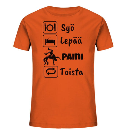 Lasten Syö Lepää Paini EKo t-paita - FourFan