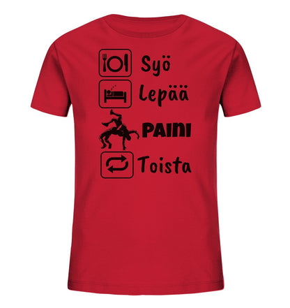 Lasten Syö Lepää Paini EKo t-paita - FourFan