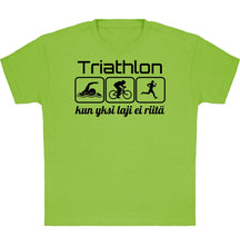 Load image into Gallery viewer, Lasten Triathlon yksi laji ei riitä t-paita - FourFan
