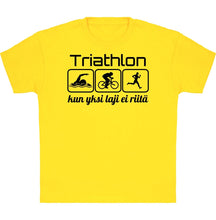 Load image into Gallery viewer, Lasten Triathlon yksi laji ei riitä t-paita - FourFan
