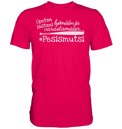 Opetan lastani pesismutsi t-paita valkoisella tekstillä - FourFan