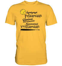 Load image into Gallery viewer, Pesäpallo Syntynyt pelaamaan t-paita - Premium Shirt - FourFan
