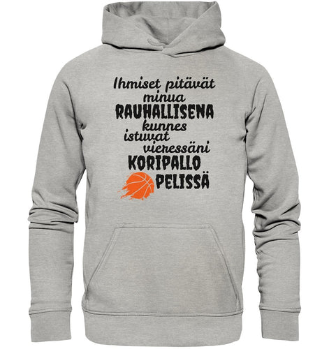 Rauhallisena kunnes koripallo huppari - Basic Unisex Hoodie - FourFan