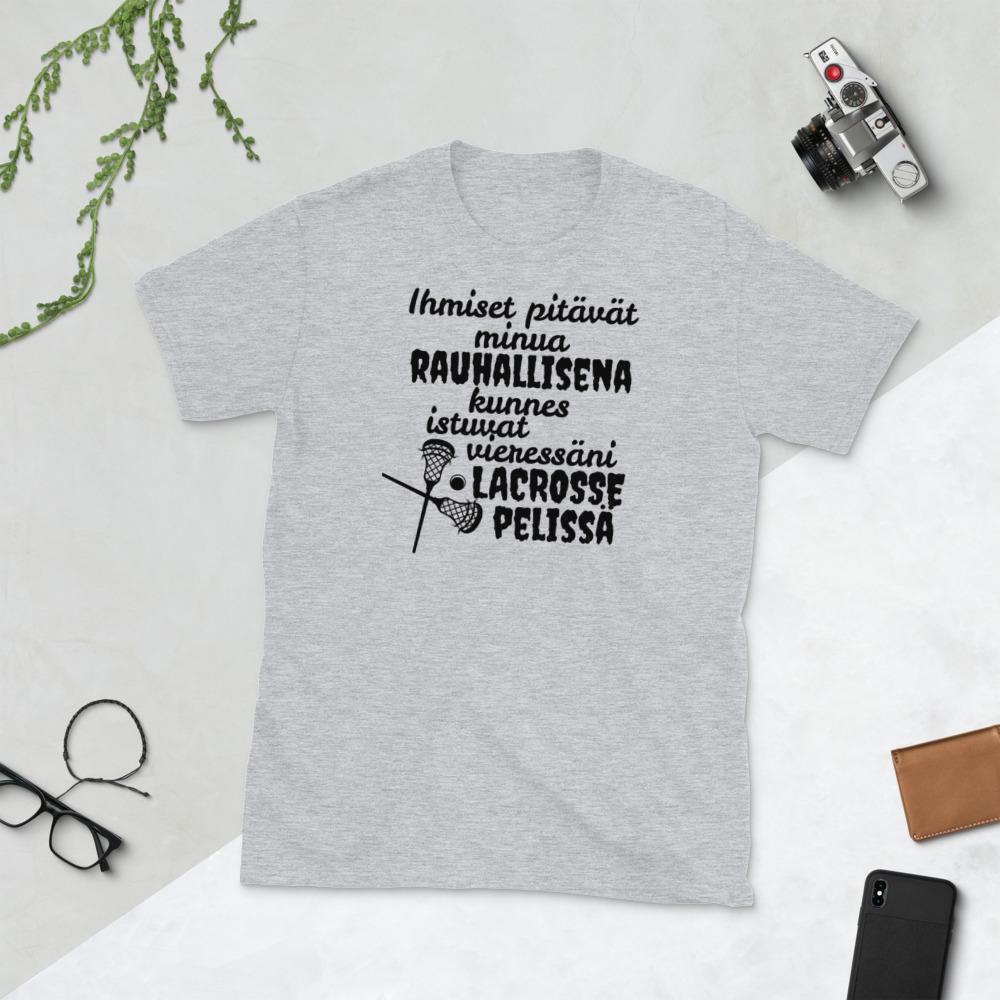 Rauhallisena kunnes lacrosse t-paita unisex - FourFan