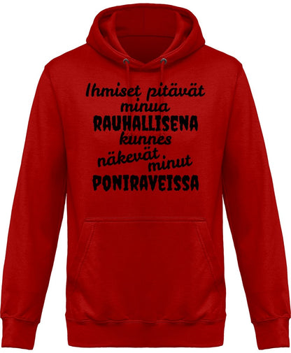 Rauhallisena kunnes poniravit huppari unisex - FourFan