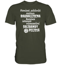 Load image into Gallery viewer, Rauhallisena kunnes salibandy t-paita - Premium Shirt - FourFan
