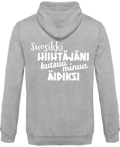 Suosikkihiihtäjä kutsuu äidiksi vetoketjullinen huppari unisex - FourFan