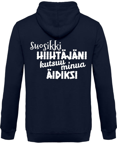 Suosikkihiihtäjä kutsuu äidiksi vetoketjullinen huppari unisex - FourFan