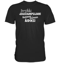 Load image into Gallery viewer, Suosikkijousiampujani kutsuu äidiksi t-paita unisex - Premium Shirt - FourFan
