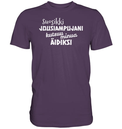 Suosikkijousiampujani kutsuu äidiksi t-paita unisex - Premium Shirt - FourFan