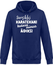 Load image into Gallery viewer, Suosikkikaratekani äidiksi huppari unisex - FourFan
