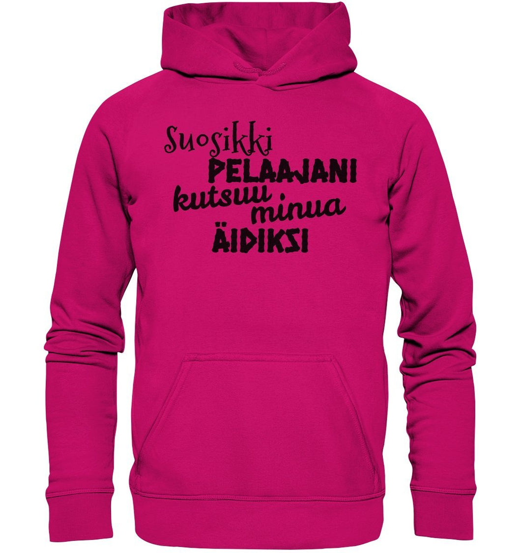 Suosikkipelaajani äidiksi huppari unisex HOT PINK (koko XL) - FourFan