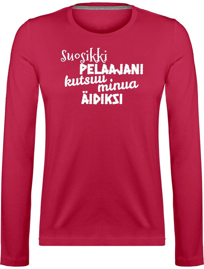 Suosikkipelaajani äidiksi pitkähihainen t-paita - FourFan