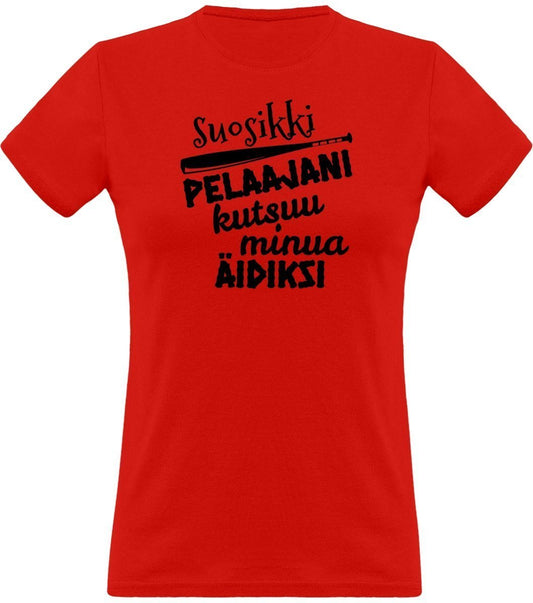 Suosikkipesispelaajani äidiksi t-paita RED (koko XL) ja TURQUOISE (koko M) - FourFan