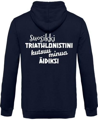 Suosikkitriathlonistini äidiksi vetoketullinen huppari unisex - FourFan