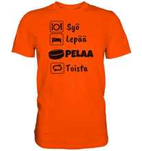 Load image into Gallery viewer, Syö, Lepää, Jääkiekko t-paita unisex - Premium Shirt - FourFan
