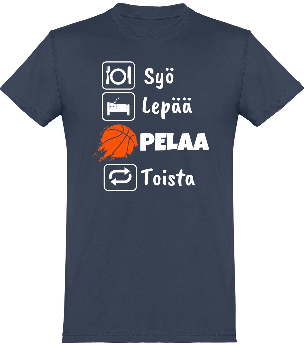 Syö, Lepää koripallo t-paita unisex - FourFan