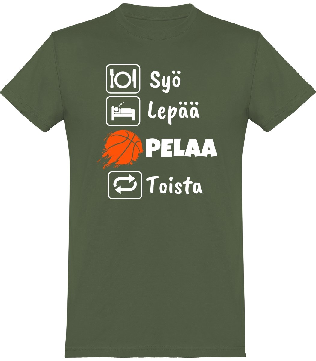 Syö, Lepää koripallo t-paita unisex - FourFan